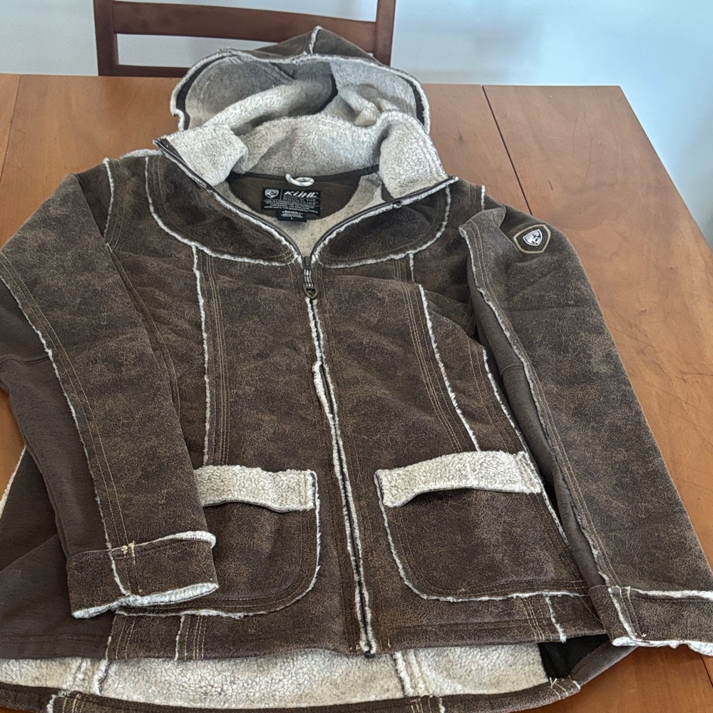 Kuhl Brown and Cream Hooded Jacket